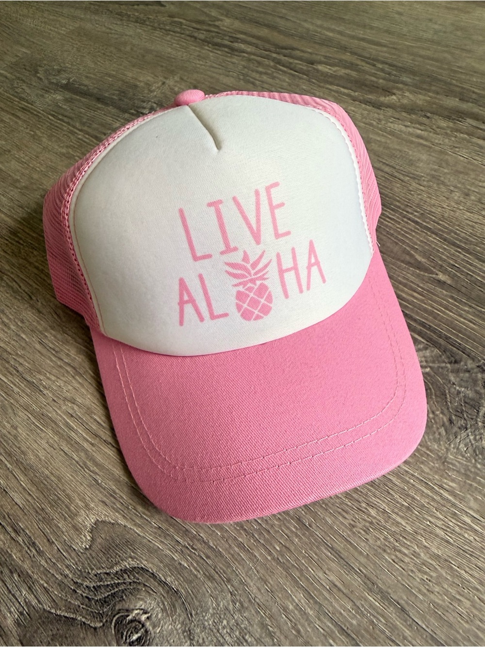 Pink "Live Aloha" Trucker Hat